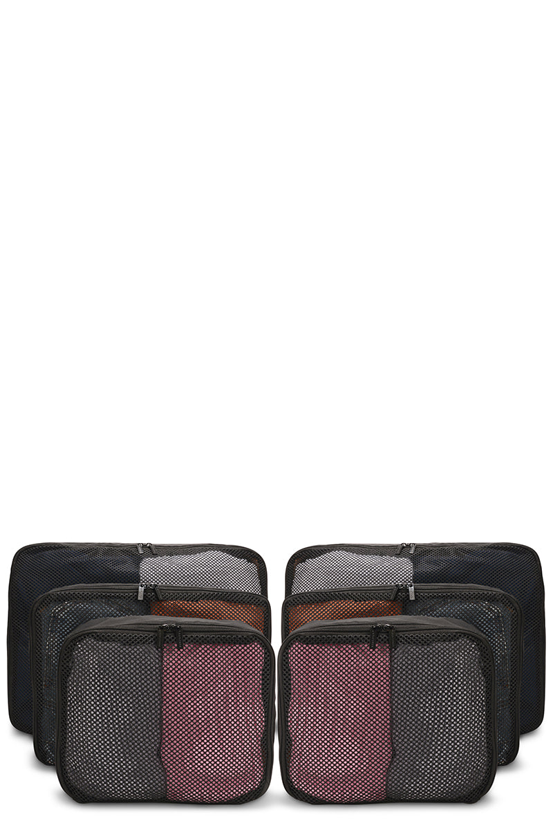 Square Packing Cubes (6 Pack) Black