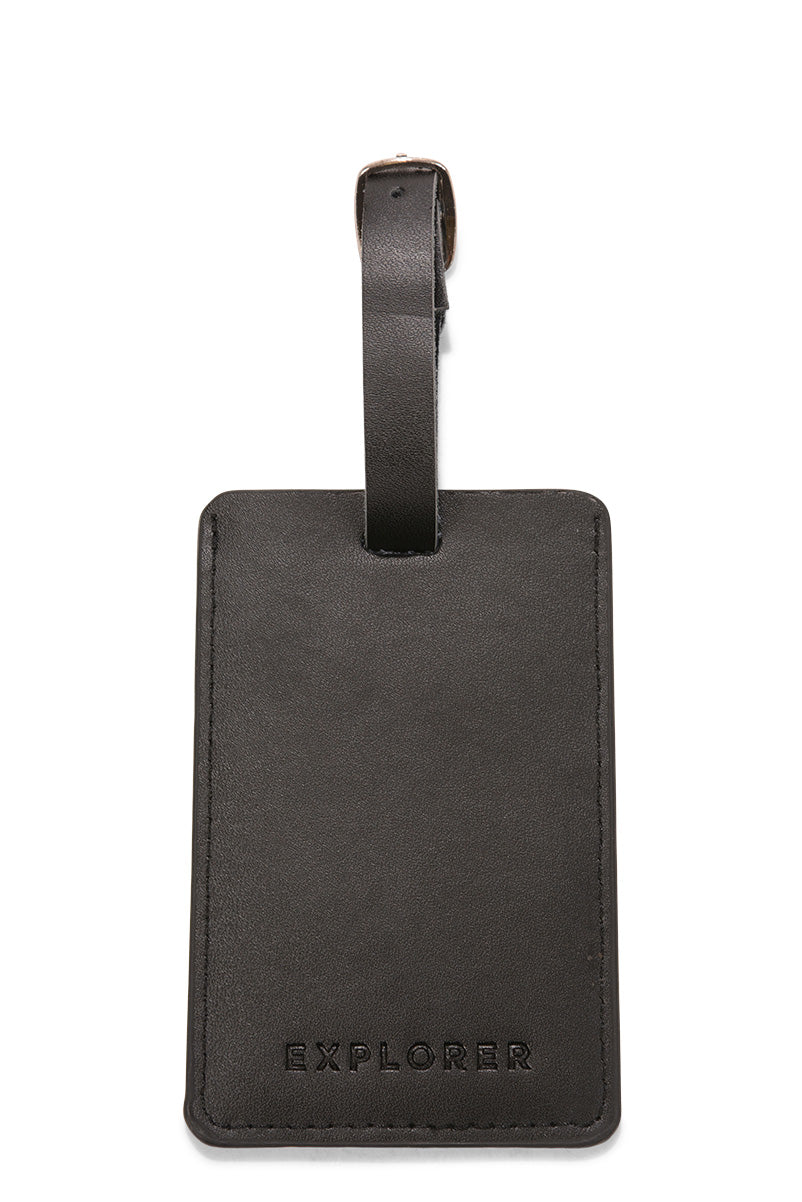 Leather Luggage Tag Black