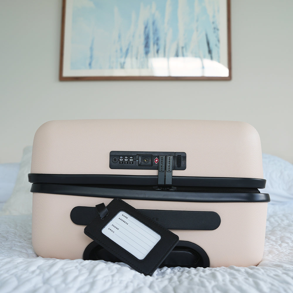 Leather Luggage Tag Black