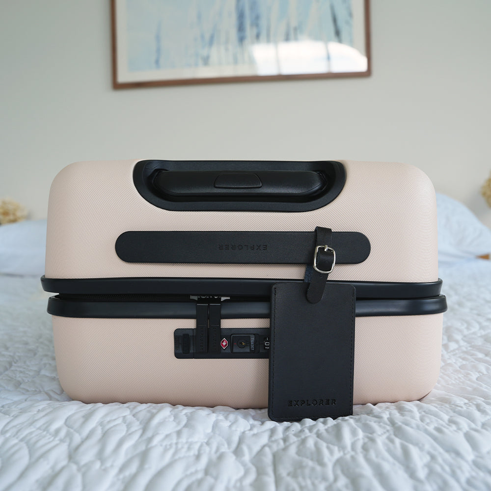 Leather Luggage Tag Black