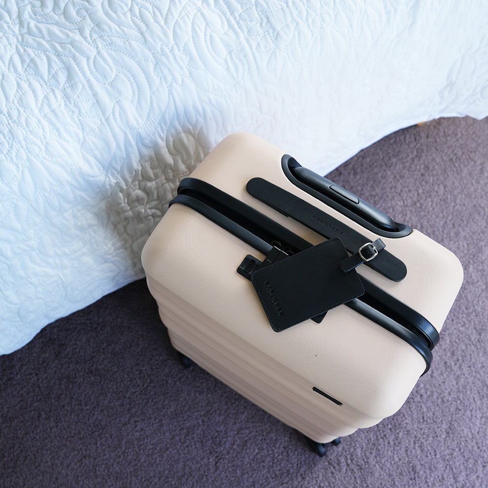 Leather Luggage Tag Black